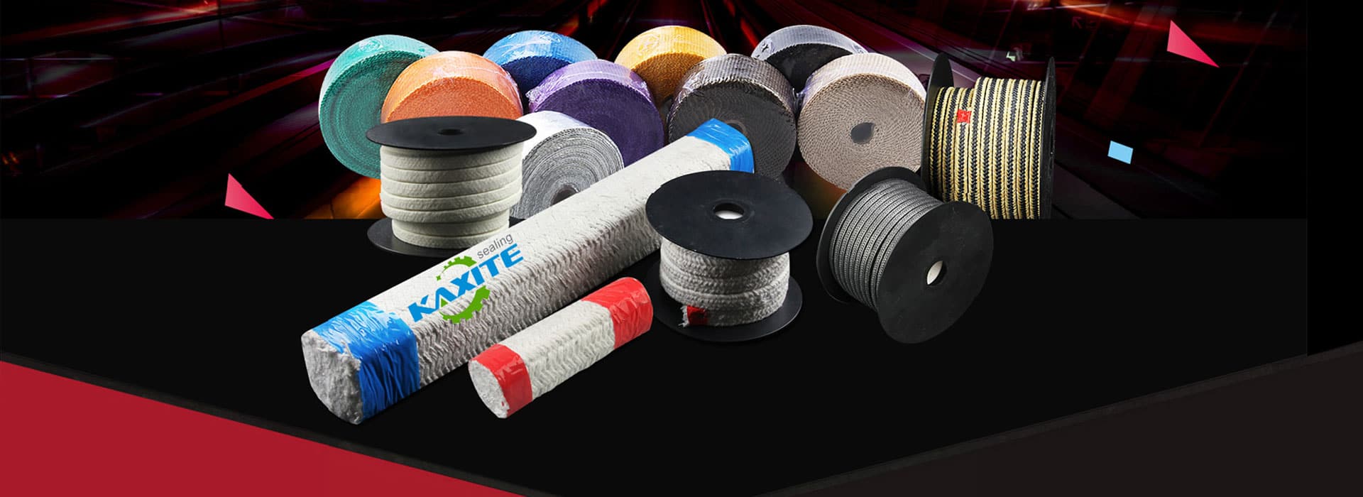 Плетени графитни и PTFE уплътнения за уплътнение на стеблото на клапана